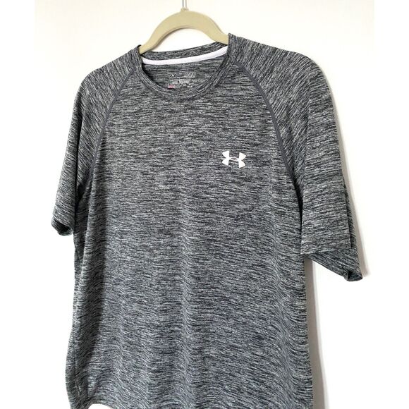 Under Armour Heat Gear Gray Short Sleeve Light Weight Crewneck Loose T Shirt M - Picture 3 of 8